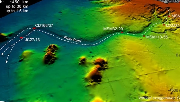 Подводная лавина произошла вблизи Африки 60000 лет назад